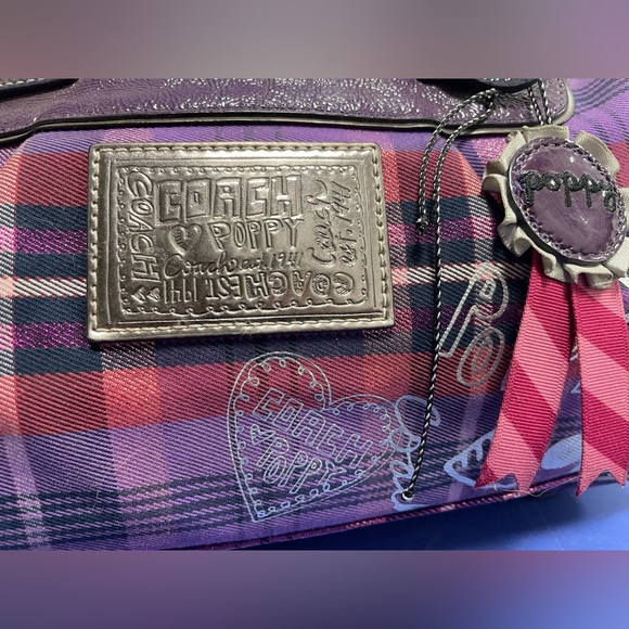 Coach Poppy Tartan Plaid Satchel - Gorgeous Purple! - Picture 3 of 13